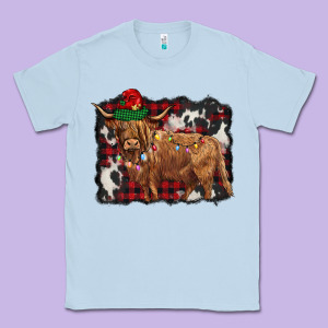 Christmas Highland Cow Classic Tee Designed By Barkaloodesign