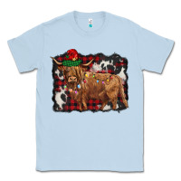 Dusty Blue christmas highland cow Classic Tee - BarkalooDesign