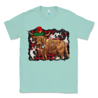 Seafoam christmas highland cow Classic Tee - BarkalooDesign