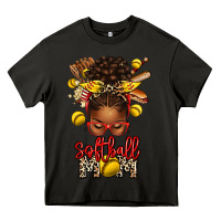 Asphalt softball mom afro messy bun Heavy Core Tee - texasbilliewilder