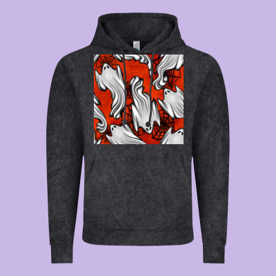 Flying Ghosts Seamless Pattern Vintage Hoodie Designed By Bundleandbundleshop