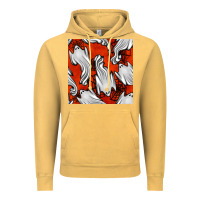 Vintage Mustard flying ghosts seamless pattern Vintage Hoodie - BundleAndBundleShop