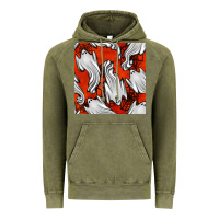 Vintage Olive flying ghosts seamless pattern Vintage Hoodie - BundleAndBundleShop