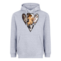 Heather Grey Country Cupid Valentine Cowhide Heart Heavyweight Hoodie - Bettercallsaul