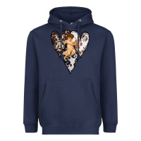 Navy Country Cupid Valentine Cowhide Heart Heavyweight Hoodie - Bettercallsaul