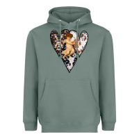 Sage Country Cupid Valentine Cowhide Heart Heavyweight Hoodie - Bettercallsaul