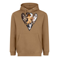 Toasted Coconut Country Cupid Valentine Cowhide Heart Heavyweight Hoodie - Bettercallsaul