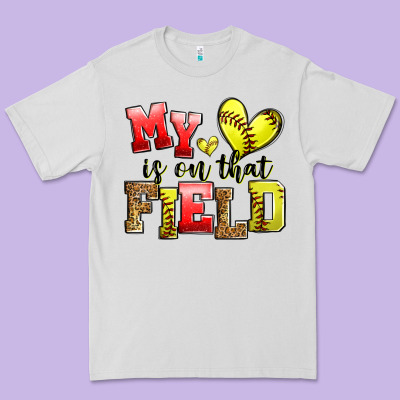 My Heart Is On That Field Softball Premium Tee Designed By Zillion Design Studio