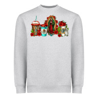 Heather Grey lady of guadalupe coffee Heavyweight Sweatshirt - Jasminsmagicworld