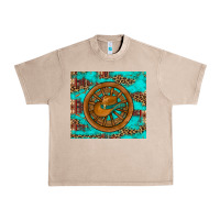 French Oak cowboy hat turquoise aztec background old wheel Urban Heavy Tee - Artiststas