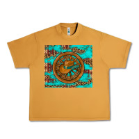 Peanut Butter cowboy hat turquoise aztec background old wheel Urban Heavy Tee - Artiststas