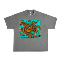 Tornado cowboy hat turquoise aztec background old wheel Urban Heavy Tee - Artiststas
