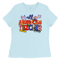 Baby Blue all american teacher Ladies Tee - texasbilliewilder