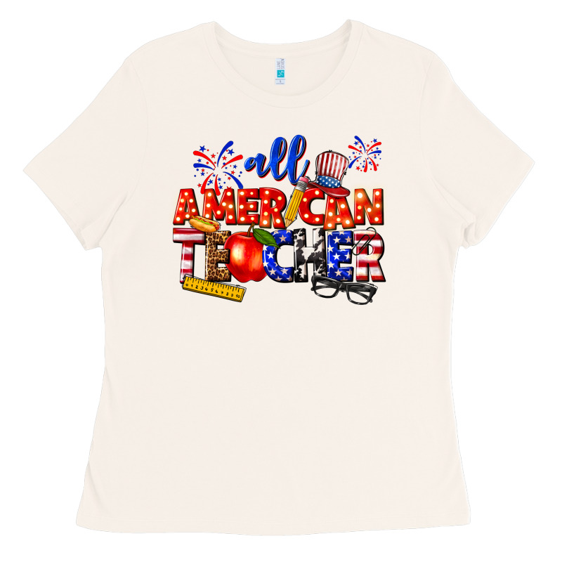 All American Teacher Ladies Tee by texasbilliewilder | Teevron