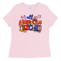 Bubblegum Pink all american teacher Ladies Tee - texasbilliewilder