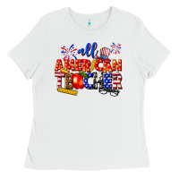 White all american teacher Ladies Tee - texasbilliewilder