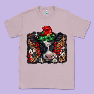 Christmas Black And White Baby Cow Classic Tee Designed By Barkaloodesign