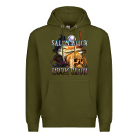 Army Green Salem Witch Book Club Premium Hoodie - texasbilliewilder