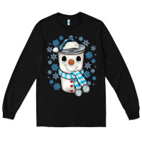 Black snowman coffee cup Long Sleeve Tee - JahusDesignShop