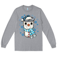 Heather Grey snowman coffee cup Long Sleeve Tee - JahusDesignShop
