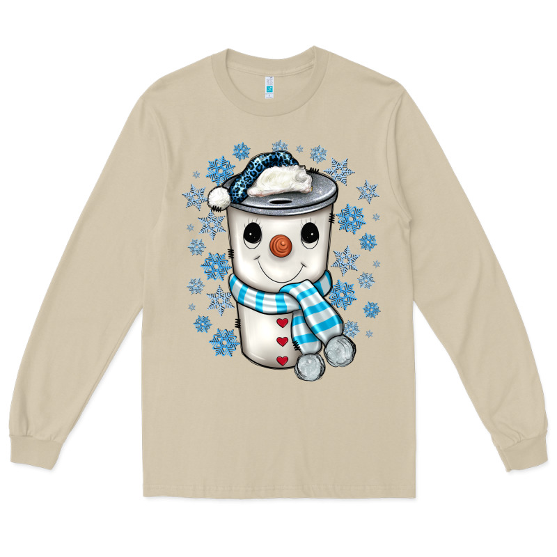 Snowman Coffee Cup Long Sleeve Tee by JahusDesignShop | Teevron