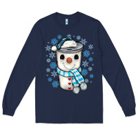 Navy snowman coffee cup Long Sleeve Tee - JahusDesignShop