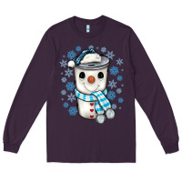 Plum snowman coffee cup Long Sleeve Tee - JahusDesignShop