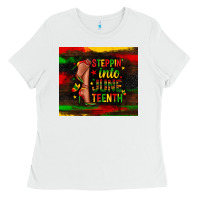 White steppin into juneteenth Ladies Tee - Zillion Design Studio