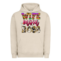 Pigment French Oak Wife mom boss daisy Mother's Day Urban Hoodie - HowdyJamesFarm