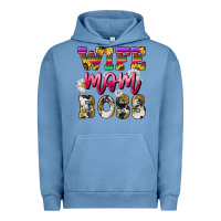 Pigment Pebble Blue Wife mom boss daisy Mother's Day Urban Hoodie - HowdyJamesFarm