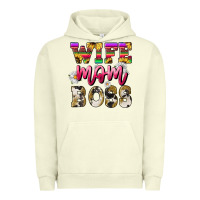 Pigment Pistachio Wife mom boss daisy Mother's Day Urban Hoodie - HowdyJamesFarm