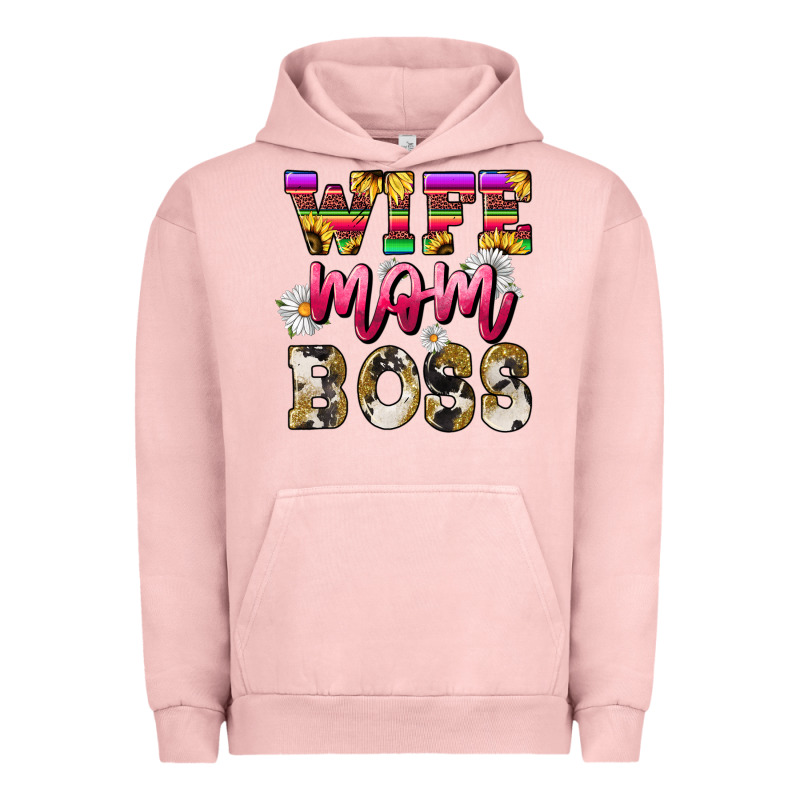 Wife Mom Boss Daisy Mother's Day Urban Hoodie by HowdyJamesFarm | Teevron