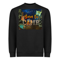 Black born to camp Heavyweight Sweatshirt - NancyCooperArtShop