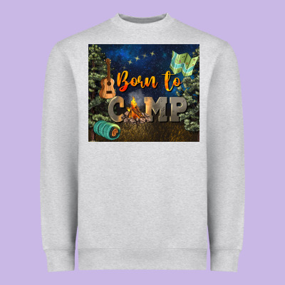 Born To Camp Heavyweight Sweatshirt Designed By Nancycooperartshop