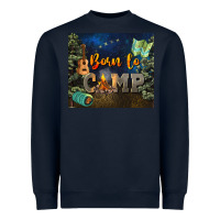Navy born to camp Heavyweight Sweatshirt - NancyCooperArtShop