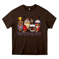 Chocolate Brown tis' the season american football coffee cups Heavy Core Tee - Zillion Design Studio