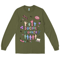 Army Green social worker Long Sleeve Tee - MaliasSmallBusiness