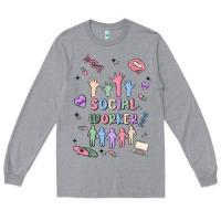 Heather Grey social worker Long Sleeve Tee - MaliasSmallBusiness