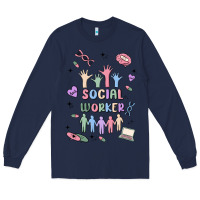 Navy social worker Long Sleeve Tee - MaliasSmallBusiness