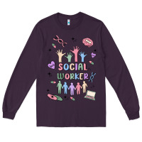 Plum social worker Long Sleeve Tee - MaliasSmallBusiness