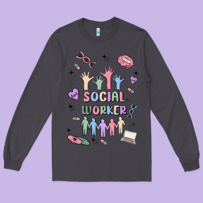 Social Worker Long Sleeve Tee Designed By Maliassmallbusiness