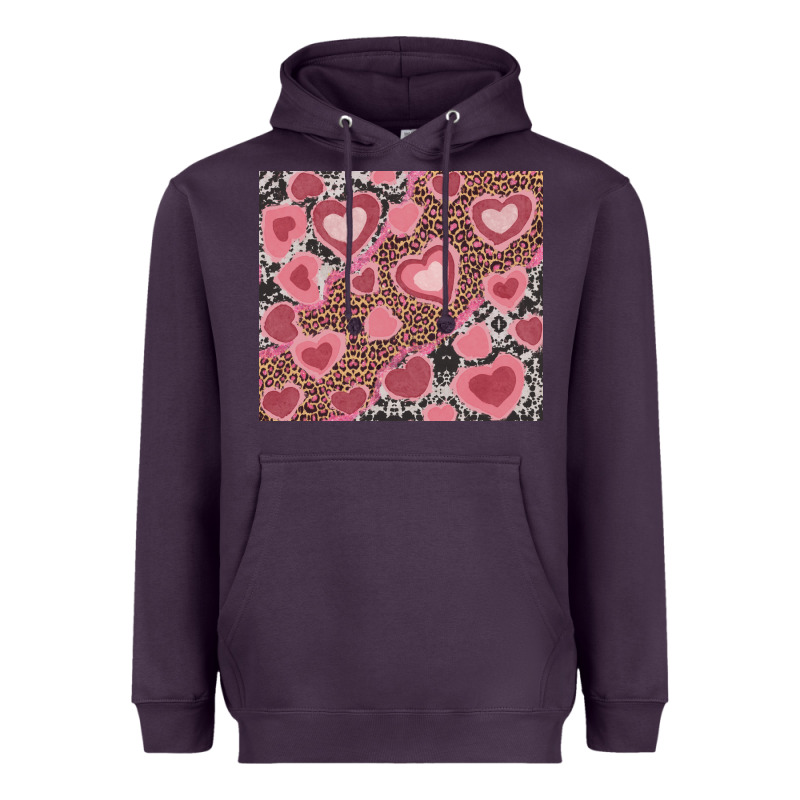 Valentine's Day Hearts With Leopard And Cowhide Heavyweight Hoodie by RanaPortraitStore | Teevron