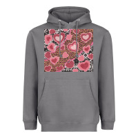 Storm valentine's day hearts with leopard and cowhide Heavyweight Hoodie - RanaPortraitStore