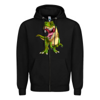 Black T-rex Zipper Hoodie - MaliasSmallBusiness