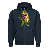 Navy T-rex Zipper Hoodie - MaliasSmallBusiness