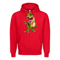 Red T-rex Zipper Hoodie - MaliasSmallBusiness