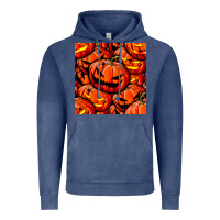 Vintage Denim halloween pumpkin seamless pattern Vintage Hoodie - BundleAndBundleShop