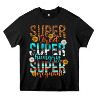 Black super tired super hungry super pregnant Heavy Core Tee - texasbilliewilder