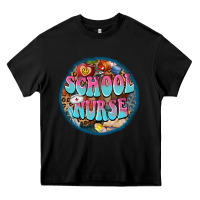Black western groovy school nurse Heavy Core Tee - BarkalooDesign