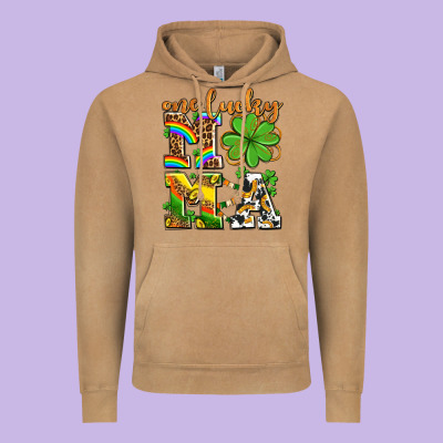 One Lucky Mama Vintage Hoodie Designed By Adodesignshop